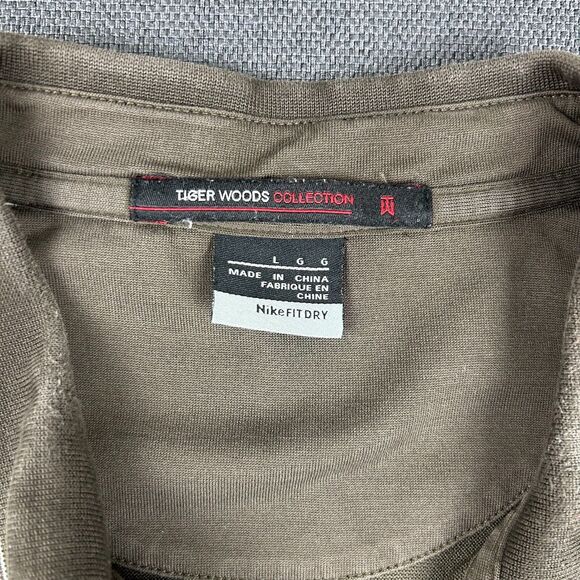 Nike Golf Polo Mens Size‎ Large Tiger Woods Collection Brown Dri Fit Collared - Picture 6 of 8